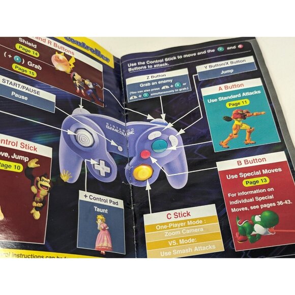 Super Smash Bros. Melee Nintendo Game cube MANUAL Booklet Only - Picture 5 of 8